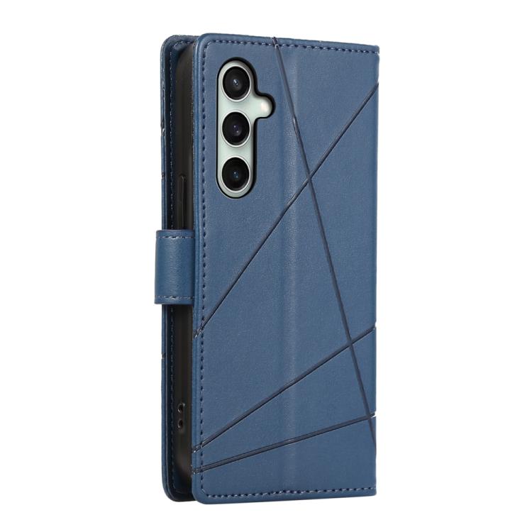 Peněženkové pouzdro Embossing Pattern Line modré – Samsung Galaxy S25 FE | Levné Kryty | Levné Kryty | Levné Kryty