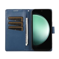 Peněženkové pouzdro Embossing Pattern Line modré – Samsung Galaxy S25 FE | Levné Kryty | Levné Kryty | Levné Kryty
