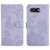 Peněženkové pouzdro Embossing Pattern Květ fialové – T Phone 3 | Levné Kryty | Levné Kryty | Levné Kryty