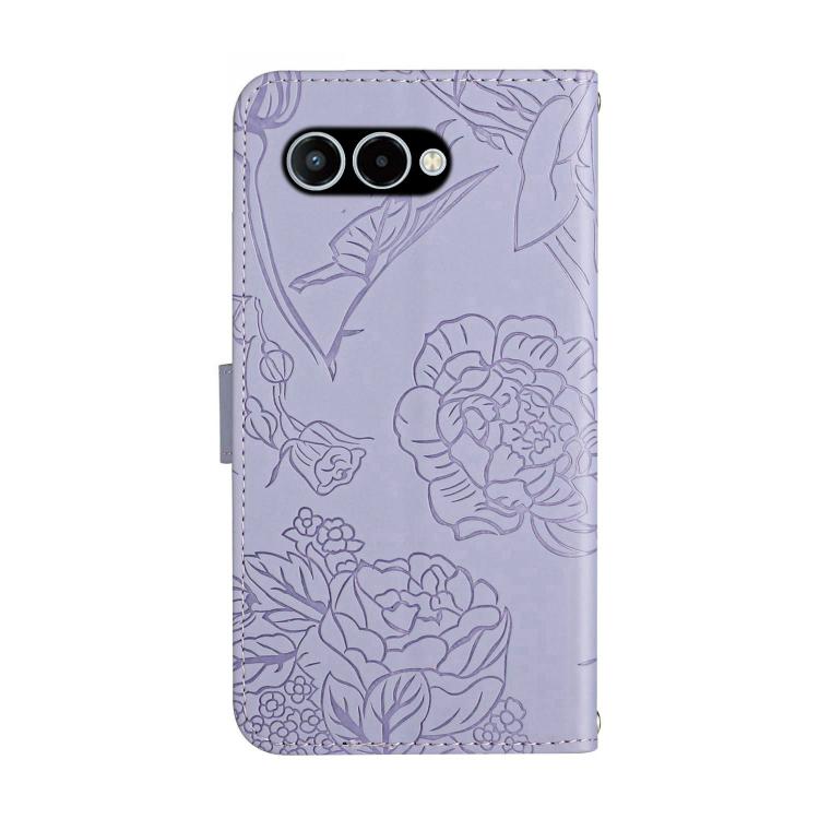 Peněženkové pouzdro Embossing Pattern Motyl a růže fialové – T Phone 3 | Levné Kryty | Levné Kryty | Levné Kryty