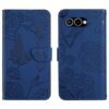 Peněženkové pouzdro Embossing Pattern Motyl a růže černé – T Phone 3 | Levné Kryty | Levné Kryty | Levné Kryty