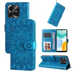 Peněženkové pouzdro Embossing Pattern Slunečnice modré – Honor X5c Plus | Levné Kryty | Levné Kryty | Levné Kryty