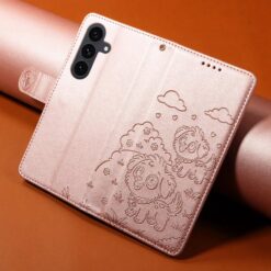 Alternative view of Peněženkové pouzdro Embossing Pattern Štěňátko růžové – Samsung Galaxy S25 FE