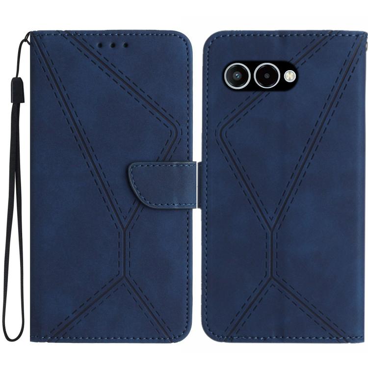 Peněženkové pouzdro Embossing Pattern Stitchy case modré – T Phone 3 | Levné Kryty | Levné Kryty | Levné Kryty