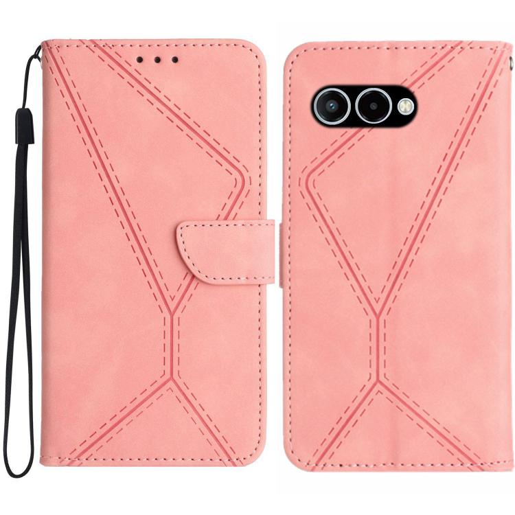 Peněženkové pouzdro Embossing Pattern Stitchy case růžové – T Phone 3 | Levné Kryty | Levné Kryty | Levné Kryty