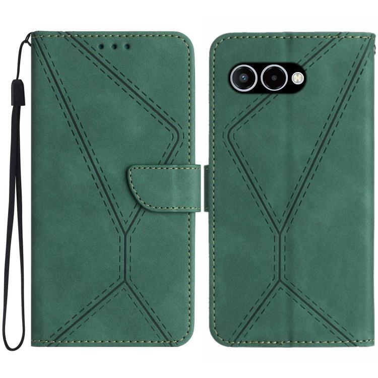 Peněženkové pouzdro Embossing Pattern Stitchy case zelené – T Phone 3 | Levné Kryty | Levné Kryty | Levné Kryty