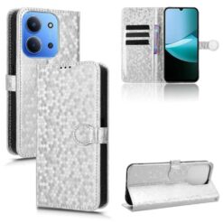 Peněženkové pouzdro Honeycomb Dot Texture Case stříbrné – Xiaomi Poco C85 | Levné Kryty | Levné Kryty | Levné Kryty
