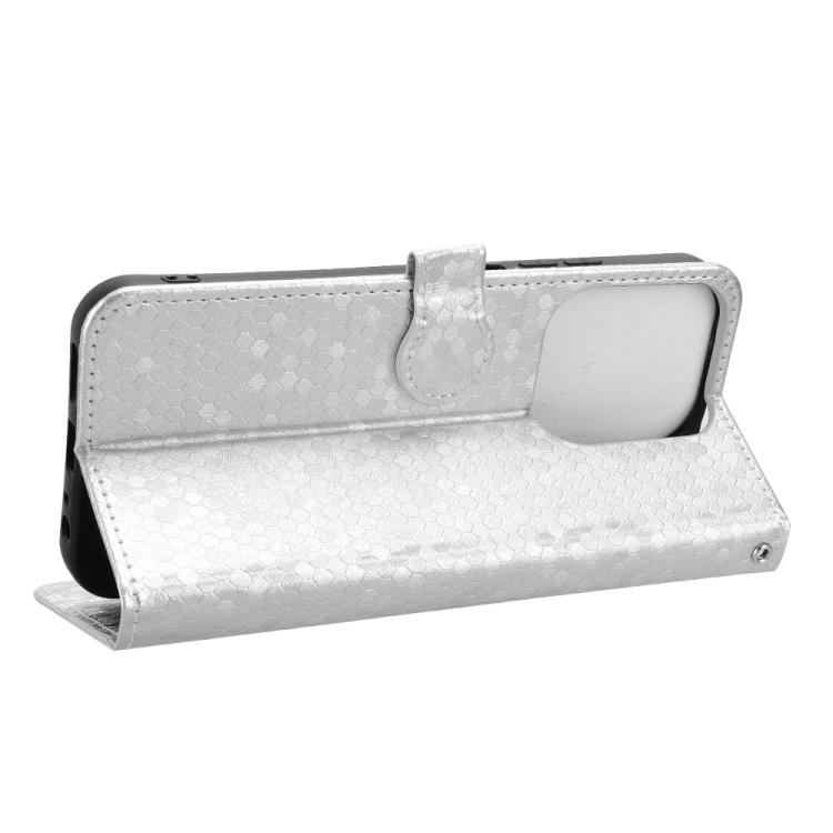 Peněženkové pouzdro Honeycomb Dot Texture Case stříbrné – Xiaomi Poco C85 | Levné Kryty | Levné Kryty | Levné Kryty