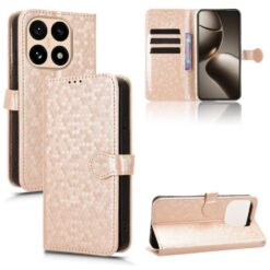 Peněženkové pouzdro Honeycomb Dot Texture Case zlaté – Xiaomi 15T | Levné Kryty | Levné Kryty | Levné Kryty