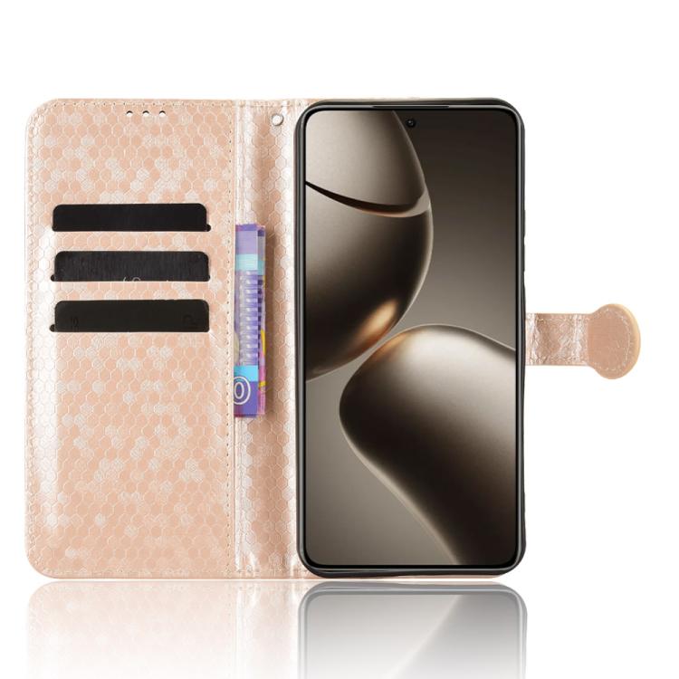 Peněženkové pouzdro Honeycomb Dot Texture Case zlaté – Xiaomi 15T | Levné Kryty | Levné Kryty | Levné Kryty