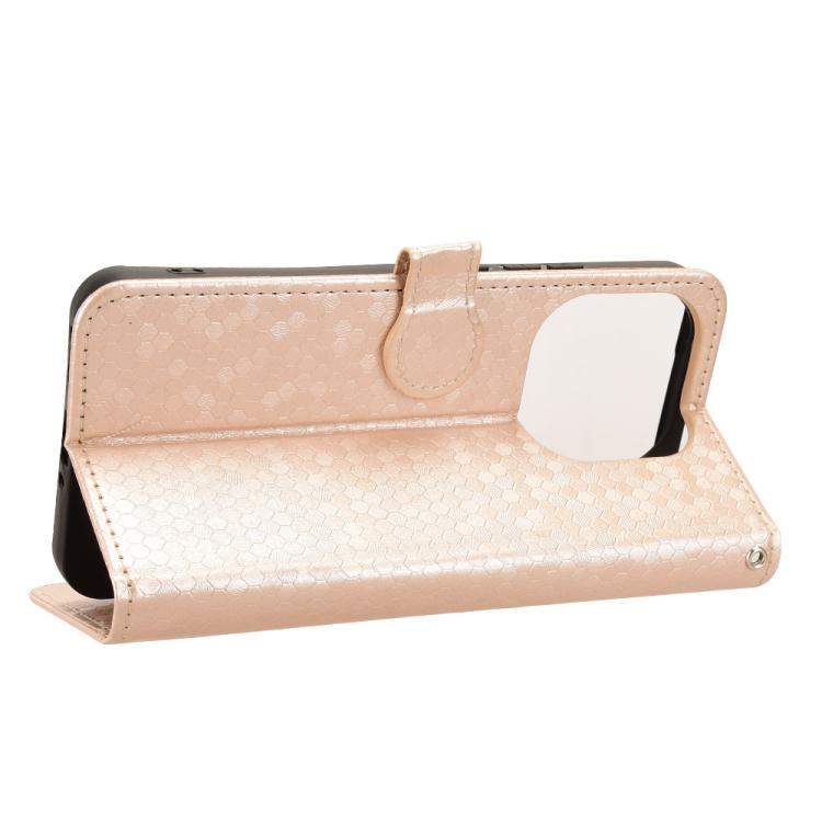 Peněženkové pouzdro Honeycomb Dot Texture Case zlaté – Xiaomi 15T | Levné Kryty | Levné Kryty | Levné Kryty