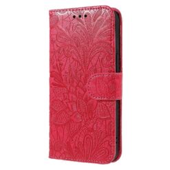 Peněženkové pouzdro Embossing Pattern Květy červené – T Phone 3 Pro | Levné Kryty | Levné Kryty | Levné Kryty