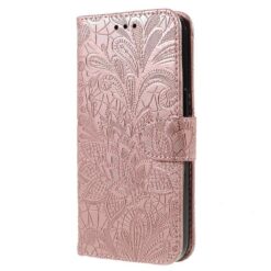 Peněženkové pouzdro Embossing Pattern Květy růžové – T Phone 3 Pro | Levné Kryty | Levné Kryty | Levné Kryty
