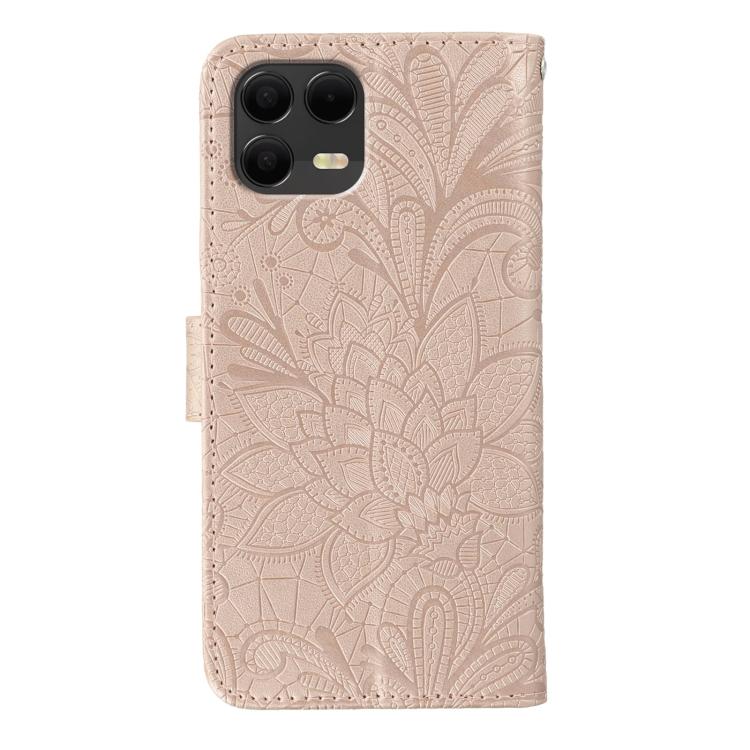 Peněženkové pouzdro Embossing Pattern Květy růžové – T Phone 3 Pro | Levné Kryty | Levné Kryty | Levné Kryty