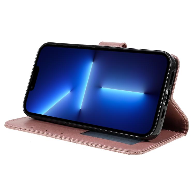 Peněženkové pouzdro Embossing Pattern Květy růžové – T Phone 3 Pro | Levné Kryty | Levné Kryty | Levné Kryty