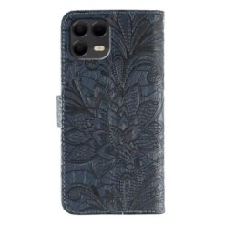 Peněženkové pouzdro Embossing Pattern Květy tmavomodré – T Phone 3 Pro | Levné Kryty | Levné Kryty | Levné Kryty