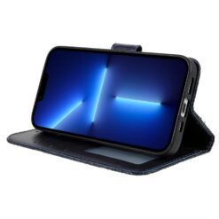 Peněženkové pouzdro Embossing Pattern Květy tmavomodré – T Phone 3 Pro | Levné Kryty | Levné Kryty | Levné Kryty