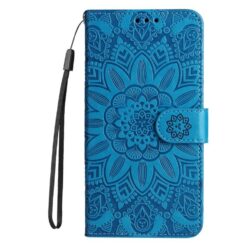 Peněženkové pouzdro Embossing Pattern Slunečnice modré – Xiaomi Redmi Note 15 4G/5G