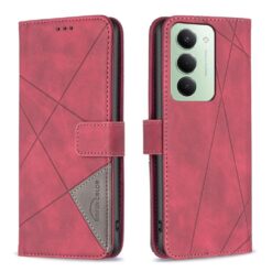 Knížkové pouzdro Rhombus červené – Xiaomi Redmi 15 | Levné Kryty | Levné Kryty | Levné Kryty