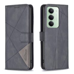 Knížkové pouzdro Rhombus černé – Xiaomi Redmi 15 | Levné Kryty | Levné Kryty | Levné Kryty