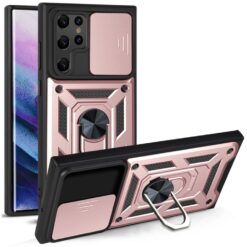 Odolný kryt CamCover Armor růžový – Samsung Galaxy S22 Ultra