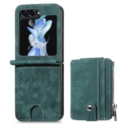 Peněženkové pouzdro Zipper Wallet zelené – Samsung Galaxy Z Flip 5