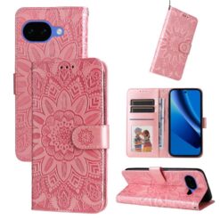 Alternative view of Peněženkové pouzdro Embossing Pattern Slunečnice růžové – Google Pixel 10a
