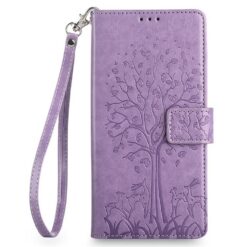Peněženkové pouzdro Embossing Pattern Strom case fialové – Xiaomi 17 Ultra