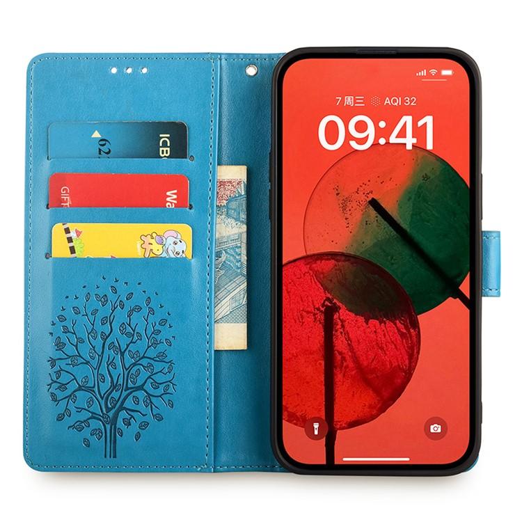 Peněženkové pouzdro Embossing Pattern Strom case modré – Xiaomi 17 Ultra | Levné Kryty | Levné Kryty | Levné Kryty