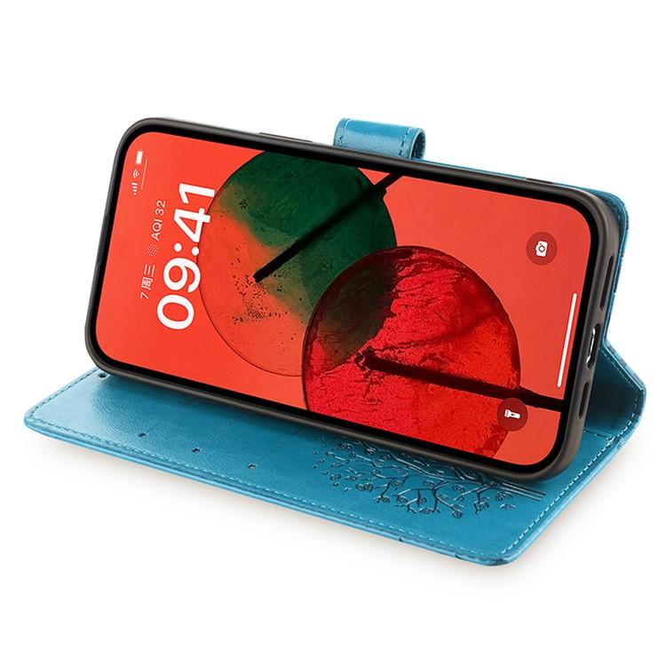 Peněženkové pouzdro Embossing Pattern Strom case modré – Xiaomi 17 Ultra | Levné Kryty | Levné Kryty | Levné Kryty