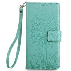 Peněženkové pouzdro Embossing Pattern Strom case zelené – Xiaomi 17 Ultra