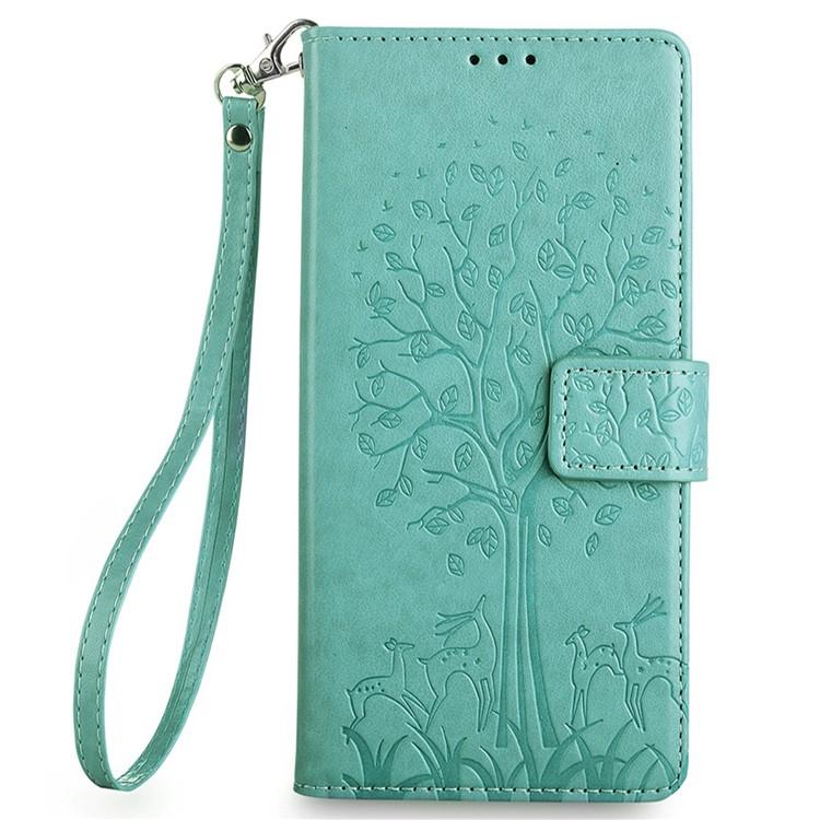 Peněženkové pouzdro Embossing Pattern Strom case zelené – Xiaomi 17 Ultra | Levné Kryty | Levné Kryty | Levné Kryty