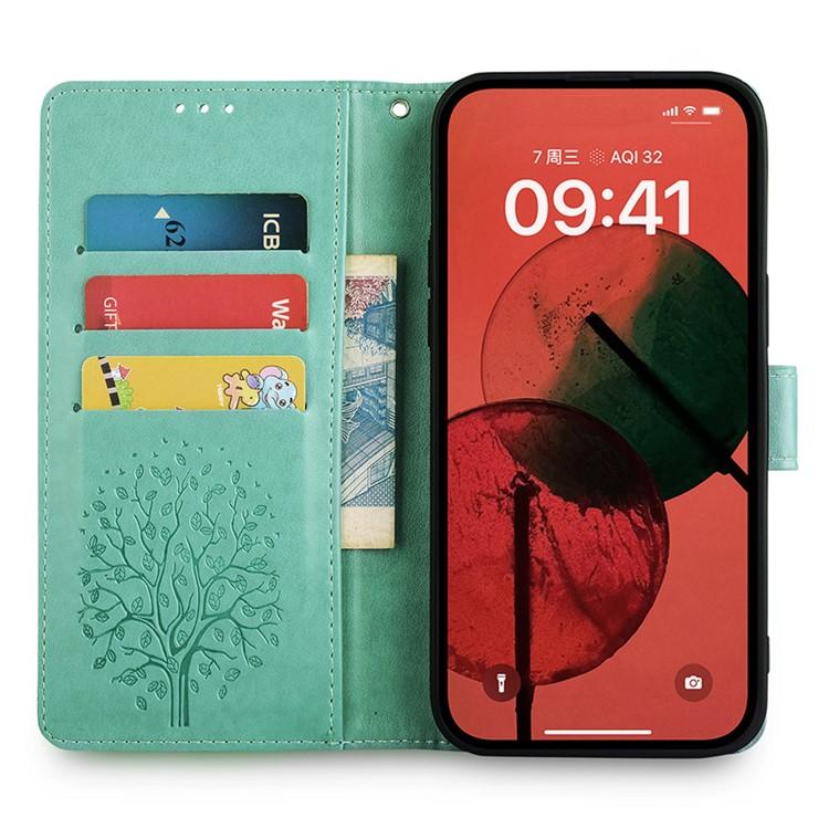 Peněženkové pouzdro Embossing Pattern Strom case zelené – Xiaomi 17 Ultra | Levné Kryty | Levné Kryty | Levné Kryty