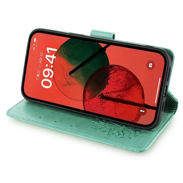 Peněženkové pouzdro Embossing Pattern Strom case zelené – Xiaomi 17 Ultra | Levné Kryty | Levné Kryty | Levné Kryty