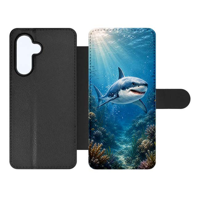 Knížkové pouzdro Creative Case 29 Žralok – Samsung Galaxy A57 | Levné Kryty | Levné Kryty | Levné Kryty