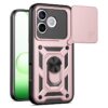 Knížkové pouzdro Rhombus červené – Honor 600 Lite | Levné Kryty | Levné Kryty Pink rugged phone case with built-in kickstand and camera protection on a smartphone back view | Levné Kryty