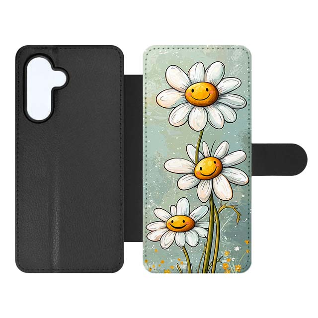 Knížkové pouzdro Creative Case 77 Margarétky – Samsung Galaxy A16 | Levné Kryty | Levné Kryty | Levné Kryty