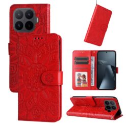 Alternative view of Peněženkové pouzdro Embossing Pattern Slunečnice červené – Xiaomi 17T