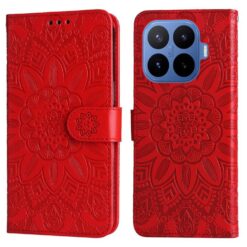 Peněženkové pouzdro Embossing Pattern Slunečnice červené – Xiaomi 17T Pro
