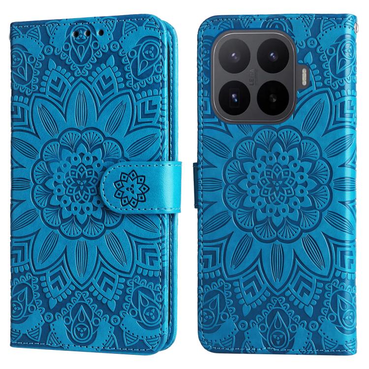 Peněženkové pouzdro Embossing Pattern Slunečnice modré – Xiaomi 17T | Levné Kryty | Levné Kryty | Levné Kryty