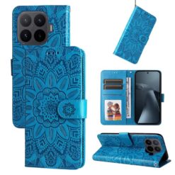 Peněženkové pouzdro Embossing Pattern Slunečnice modré – Xiaomi 17T | Levné Kryty | Levné Kryty | Levné Kryty