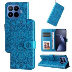 Peněženkové pouzdro Embossing Pattern Slunečnice modré – Xiaomi 17T Pro | Levné Kryty | Levné Kryty | Levné Kryty