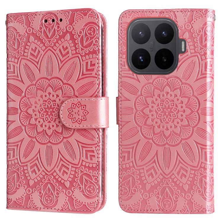 Peněženkové pouzdro Embossing Pattern Slunečnice růžové – Xiaomi 17T | Levné Kryty | Levné Kryty | Levné Kryty