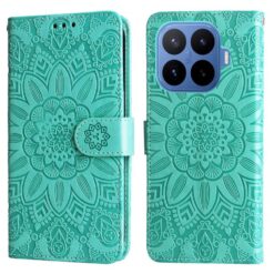 Peněženkové pouzdro Embossing Pattern Slunečnice zelené – Xiaomi 17T Pro