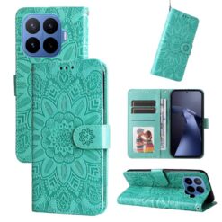 Alternative view of Peněženkové pouzdro Embossing Pattern Slunečnice zelené – Xiaomi 17T Pro