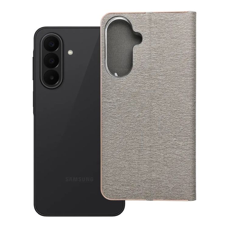 Knížkové pouzdro Luna Book šedé – Samsung Galaxy A27 5G | Levné Kryty | Levné Kryty | Levné Kryty