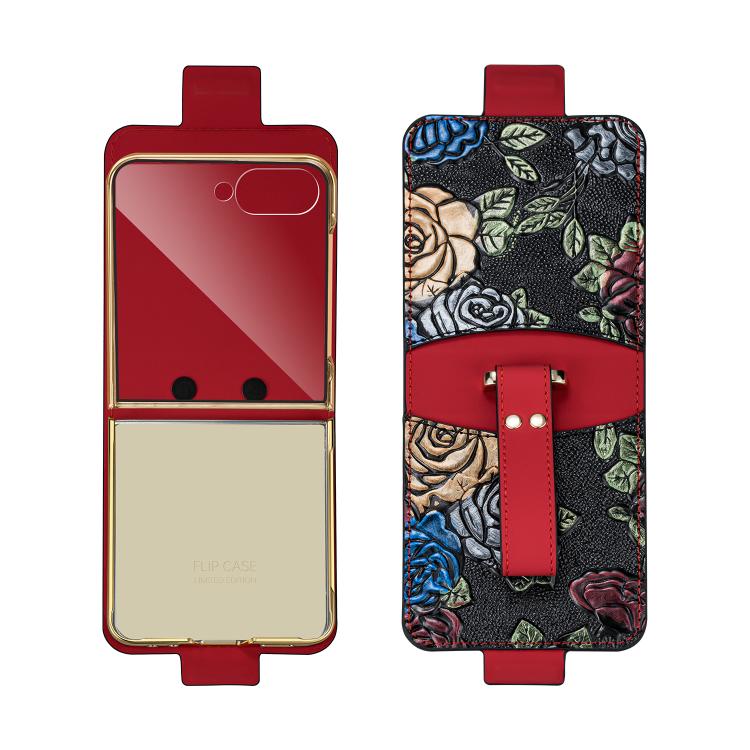 Kryt Flower Case červený – Samsung Galaxy Z Flip 8 | Levné Kryty | Levné Kryty | Levné Kryty