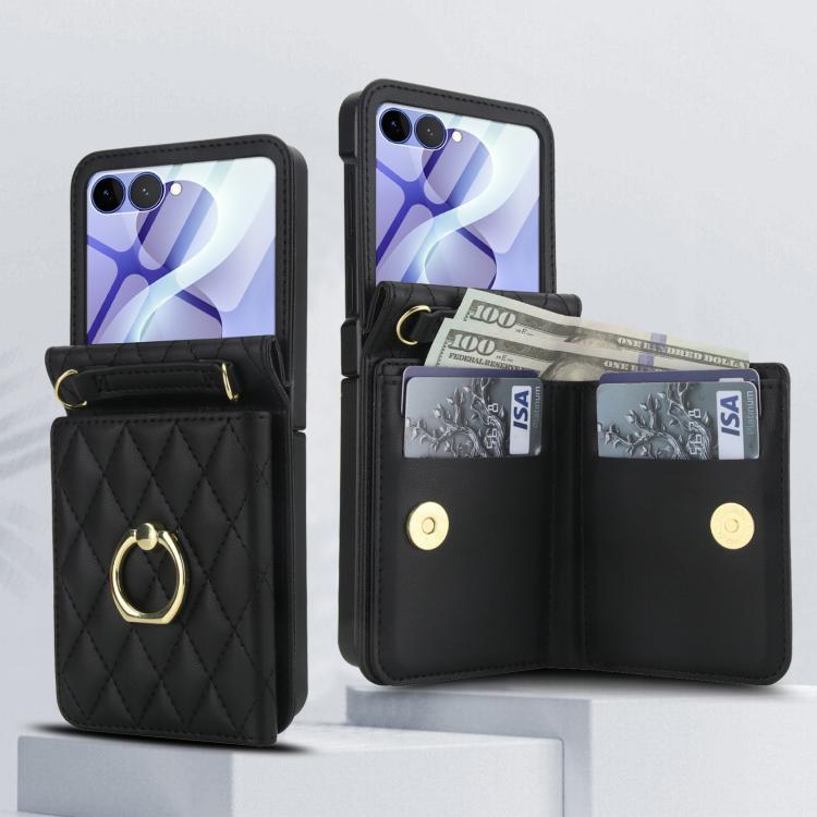 Peněženkové pouzdro Diamond Card case černé – Samsung Galaxy Z Flip 8 | Levné Kryty | Levné Kryty | Levné Kryty