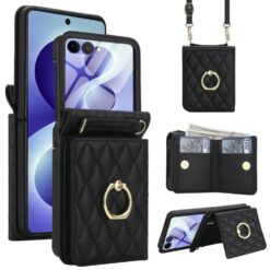 Peněženkové pouzdro Diamond Card case černé – Samsung Galaxy Z Flip 8