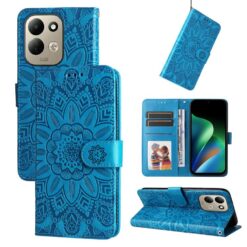 Alternative view of Peněženkové pouzdro Embossing Pattern Slunečnice modré – Xiaomi Redmi 17